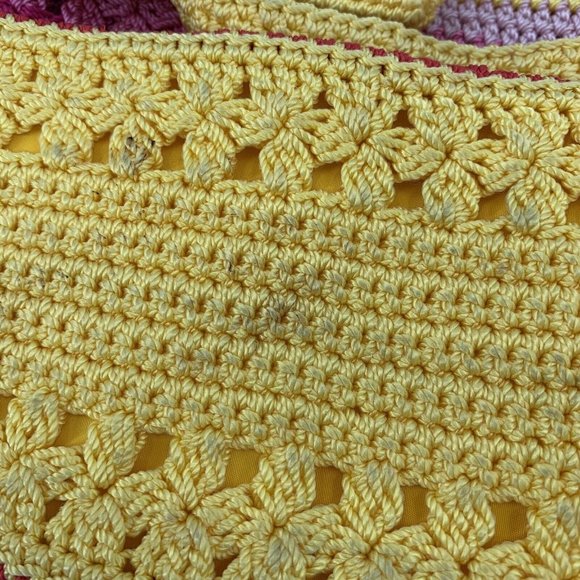 The Sak Large Rainbow Crochet Tote with Attached Coin Purse 13" x 16" x 5" - Picture 3 of 6